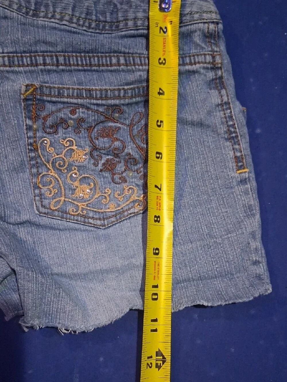SO Light Blue Denim Girls' Embroidered Frayed Shorts